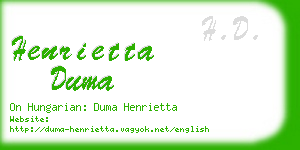 henrietta duma business card